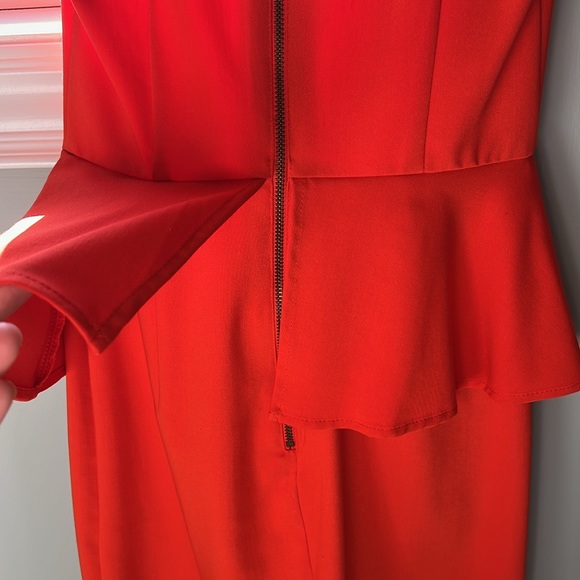 H&M peplum dress size 4 reddish/orange colour - Picture 6 of 8